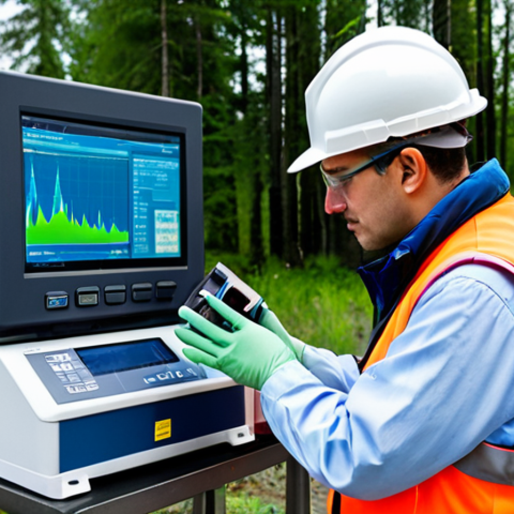 **
"A fully clothed environmental scientist in appropriate field gear (hard hat, safety vest, work boots) using a multi-gas analyzer in a wooded area near an industrial facility. The scientist is focused on the analyzer screen. Background shows trees and a distant factory. Safe for work, appropriate content, professional, perfect anatomy, natural proportions, well-formed hands, proper finger count, high quality photography, daytime lighting, modest clothing."
**