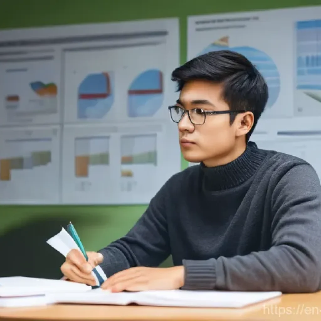 환경관리사 시험 합격률과 전략 - **Prompt:** A focused young professional, perhaps in their late 20s or early 30s, is seated at a wel...