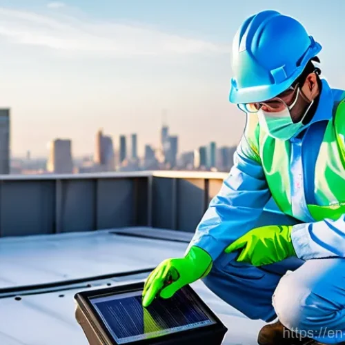 Home 23 환경관리사 시험 대비 실기 실습장 리뷰 - **Prompt:** A diverse environmental science student, dressed in practical and clean workwear includi...