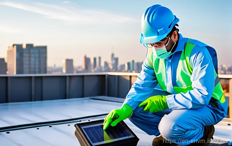 환경관리사 시험 대비 실기 실습장 리뷰 - **Prompt:** A diverse environmental science student, dressed in practical and clean workwear includi...