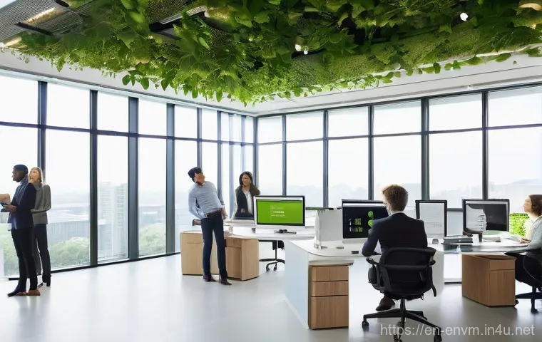 환경관리사 시험을 위한 필수 체크리스트 - **Prompt:** A diverse group of environmental professionals, wearing smart business casual attire, co...