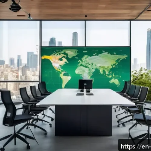 Home 30 환경관리사로서 회사 내 입지 다지기 - A modern corporate office meeting room with a diverse group of professionals—men and women in busine...